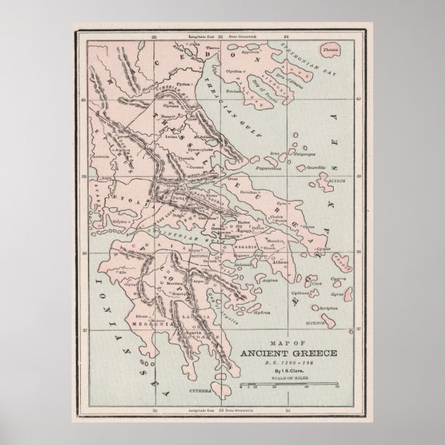 Ancient Greece Karta (1901) Poster (Framsidan)