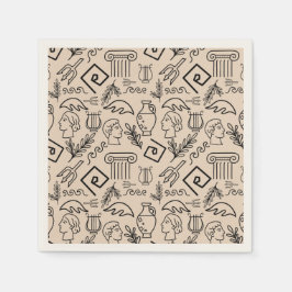 Ancient Greece Line Art Pattern Pappersservett