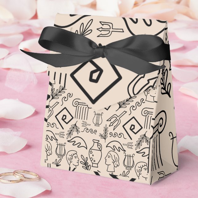 Ancient Greece Line Art Pattern Presentaskar (Bröllop)