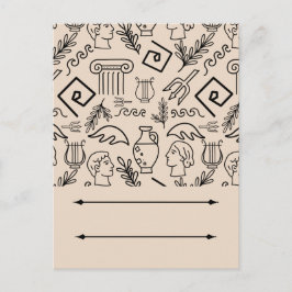 Ancient Greece Line Art Pattern Vykort