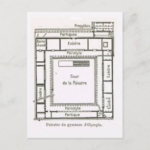 Ancient Greece, Olympia, plan of the Gympendium Vykort