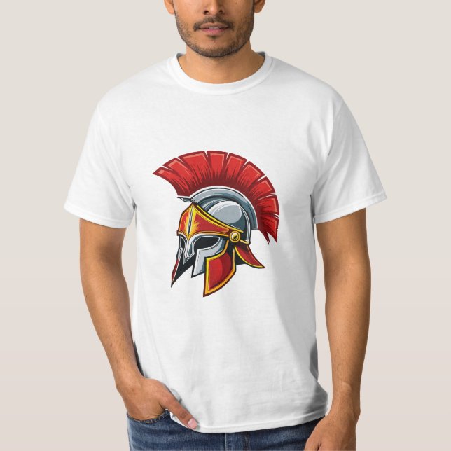 Ancient Greek Corinthian helmet T Shirt (Framsida)