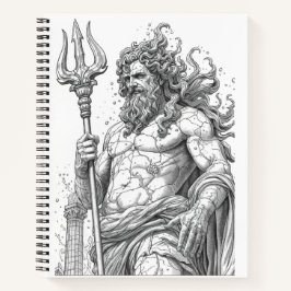 Ancient Greek Poseidon Stone Statue Graphic