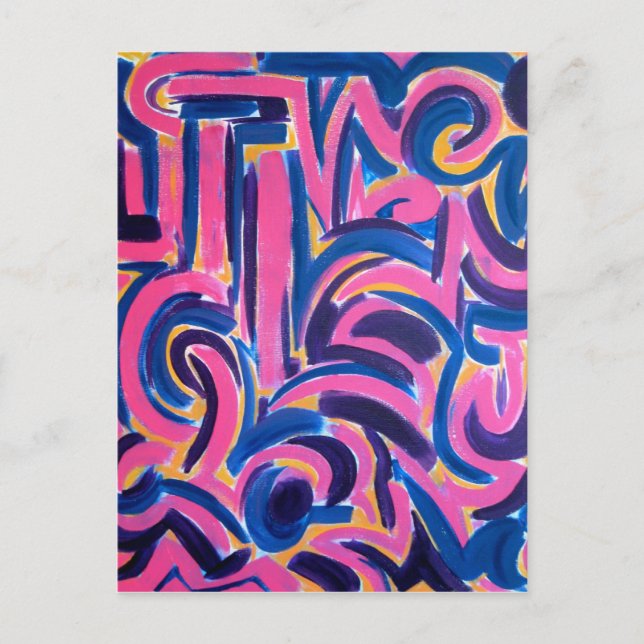 Ancient Greffiti-Abstrakt Art Hand Painting Vykort (Framsida)