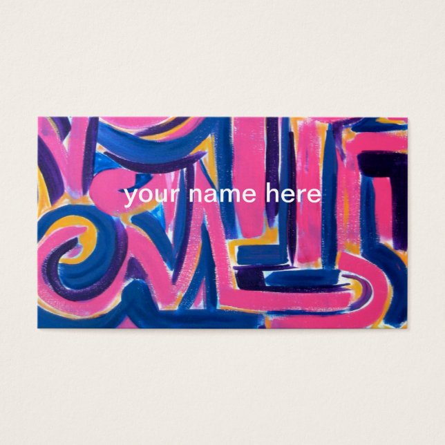 Ancient Greffiti - Abstrakt Art Handmålade Visitkort (Framsidan)