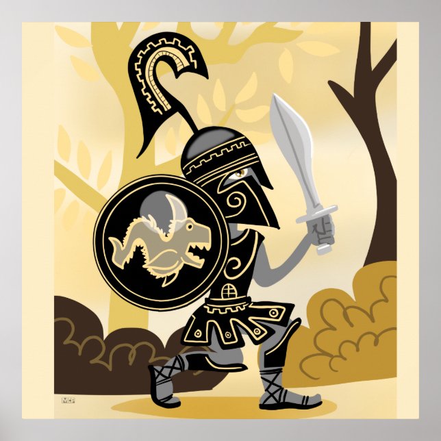 Ancient Grekiska Hoplite Poster (Framsidan)