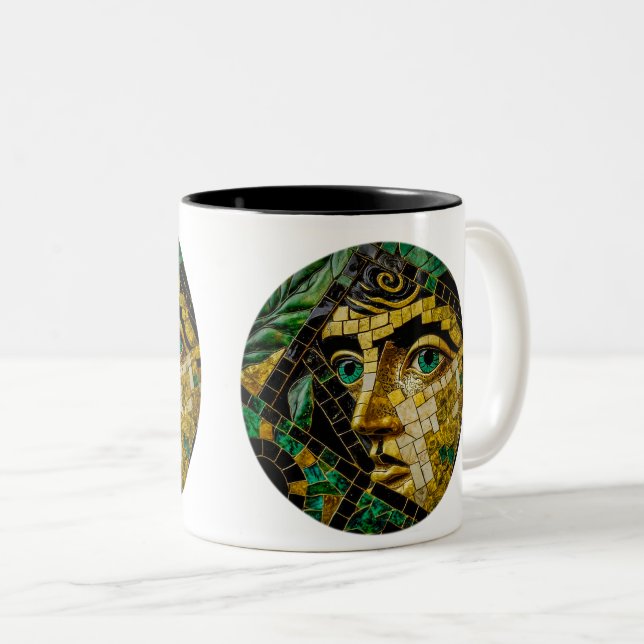 Ancient Grekiska Mysemination Two-Tone Mugg, 11 oz Två-Tonad Mugg (Framsida höger)