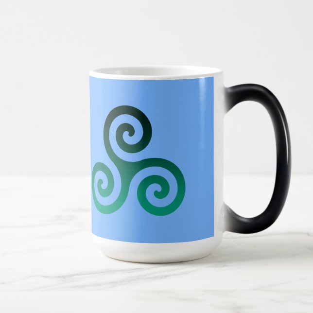 Ancient Grönt Triskele Blek Blue Magisk Mugg (Höger)