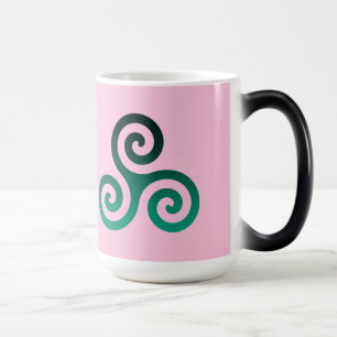 Ancient Grönt Triskele Pastel Rosa Magisk Mugg