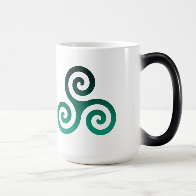 Ancient Grönt Triskele White Magisk Mugg (Höger)