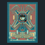 Ancient Guardian - Grönt & Red Geometric Abstrakt Poster<br><div class="desc">"Ancient Guardian" är ett utsökt konstens biet som kapslar in det väsentliga i gamla civilisationer genom ett modernt objektiv. Denna övertygande digitala grafik visar symmetriska mönster som påminner om det komplicerade mönster som finns i historiska artefakter. Det centrala motivet, ett stiliserat öga i en kvadrat, är en nod till de...</div>