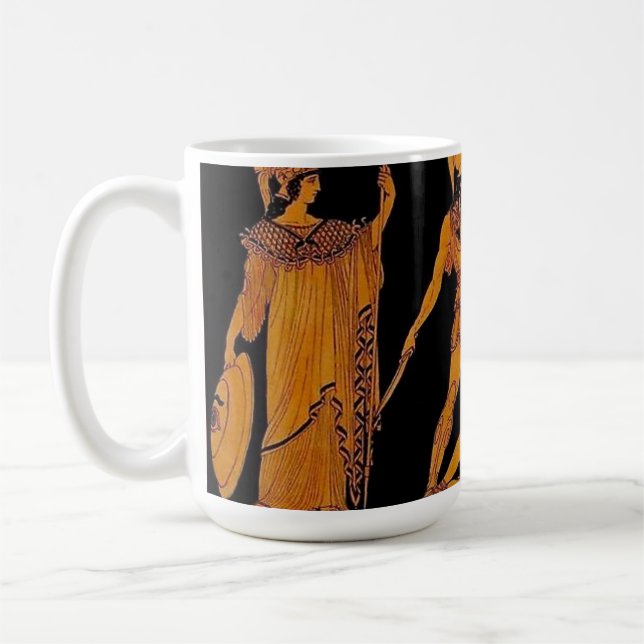 Ancient Gud och Goddess Frieze - Grekland Kaffemugg (Vänster)