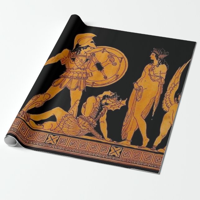 Ancient Gud och Goddess Frieze - Grekland Presentpapper (Utrullad)