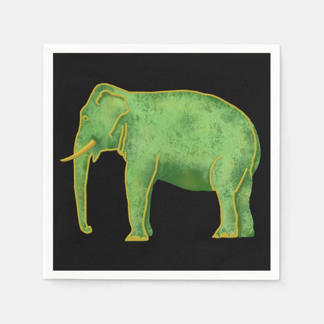 Ancient Guld och Jade Elephant Pappersservett (Framsidan)
