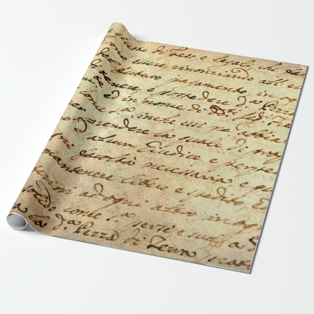 Ancient handuscript från 1700-talet skrivet i bläc presentpapper (Utrullad)