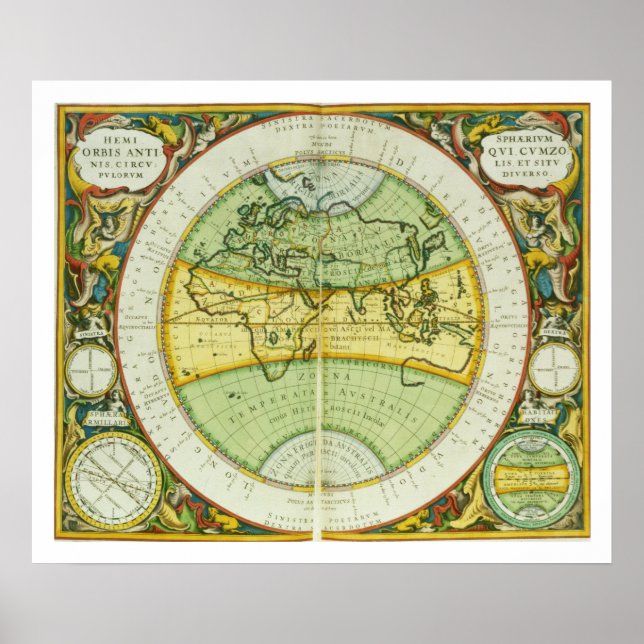 Ancient Hemisferes of the World, plate 94 from 'T Poster (Framsidan)