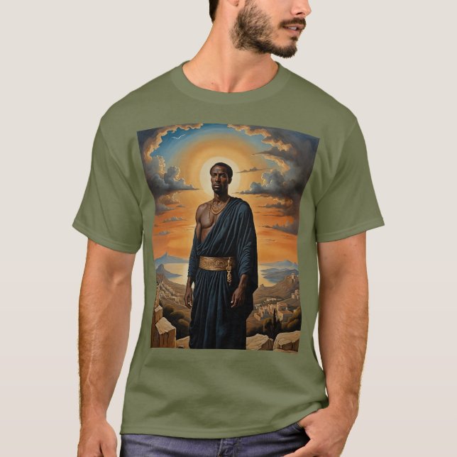 Ancient Hero at Sunset Art Shirt T (Framsida)