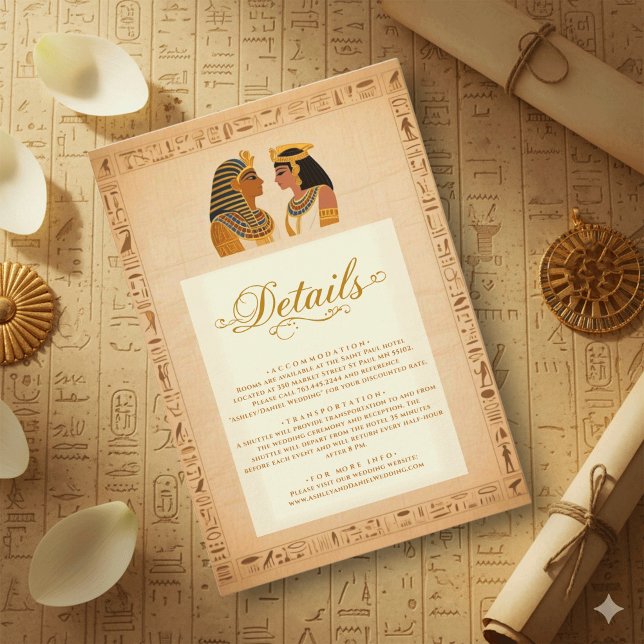 Ancient Hieroglyph King and Queen Egyptian Wedding Tilläggskort (Skapare uppladdad)