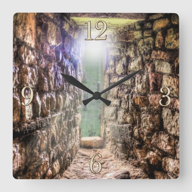 Ancient Historic Sites, Castle Ruins of Britain Fyrkantig Klocka (Framsida)