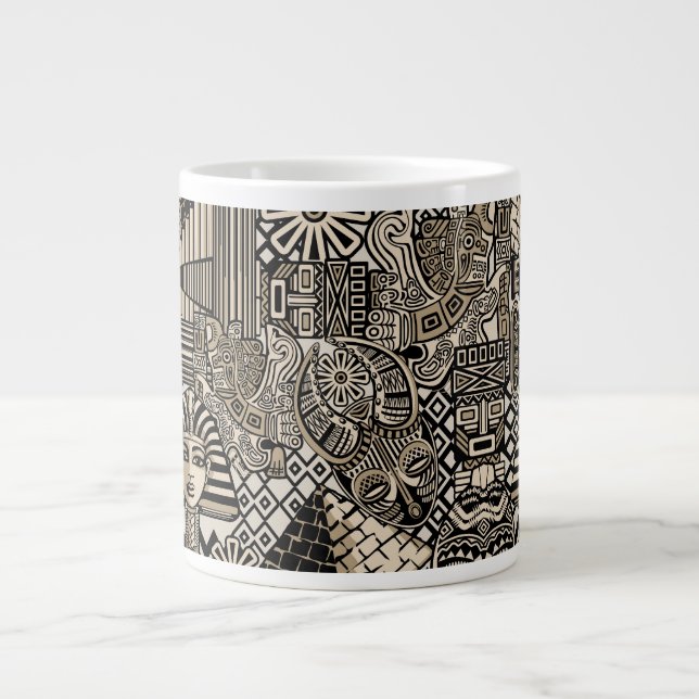 Ancient Historical Symbols Tatto Stil Jumbo Mugg (Framsidan)