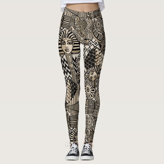 Ancient Historical Symbols Tatto Stil Leggings (Framsida)