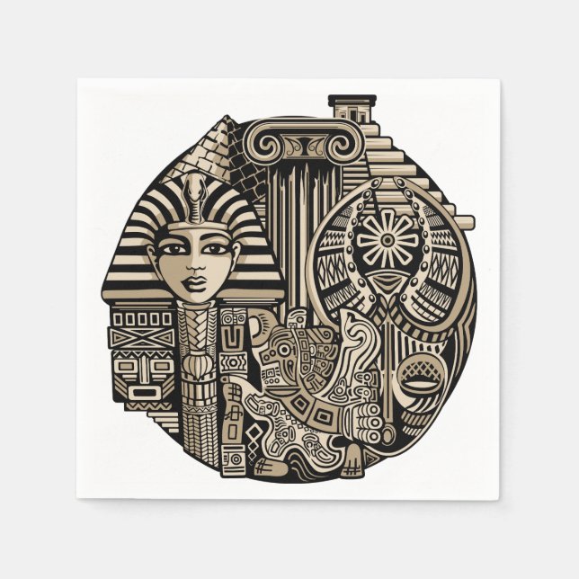 Ancient Historical Symbols Tatto Stil Pappersservett (Framsidan)