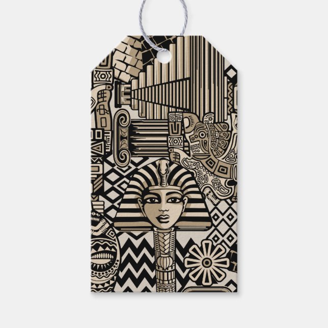 Ancient Historical Symbols Tatto Stil Presentetikett (Framsidan)