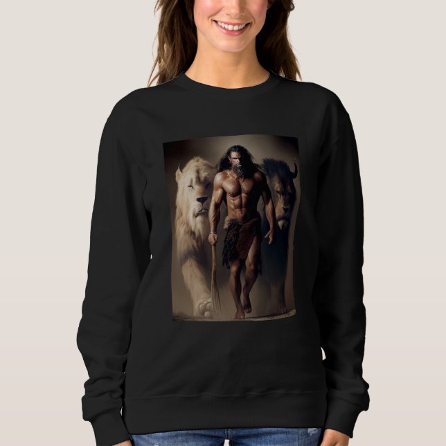 Ancient Hunting Family Pack Man and Lions with the T Shirt (Framsida)