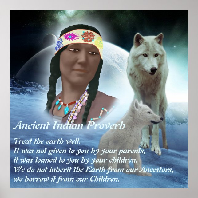 Ancient Indian Proverb Poster (Framsidan)