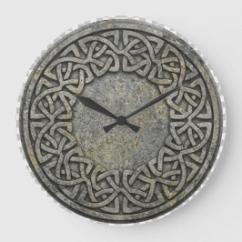 Ancient Infinite Weave Celtic Stone Wall Clock Stor Klocka