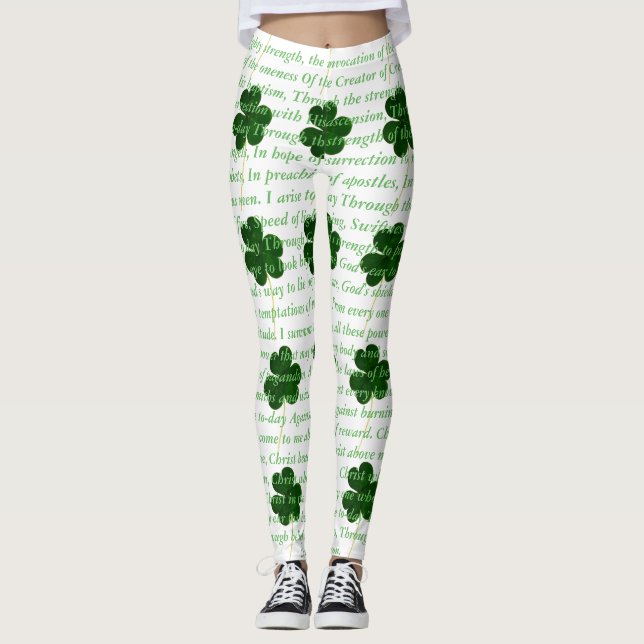 Ancient Irish Dikt St. Patrick Hymn Hjort Gråter Leggings (Framsida)