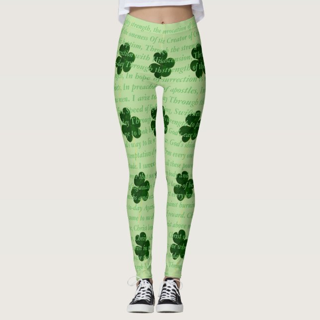 Ancient Irish Dikt St. Patrick Hymn Hjort Gråter Leggings (Framsida)