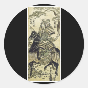 Ancient Japansk Art Sticker Runt Klistermärke