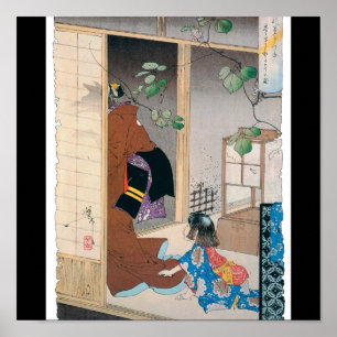 Ancient japansk demonfärgning poster