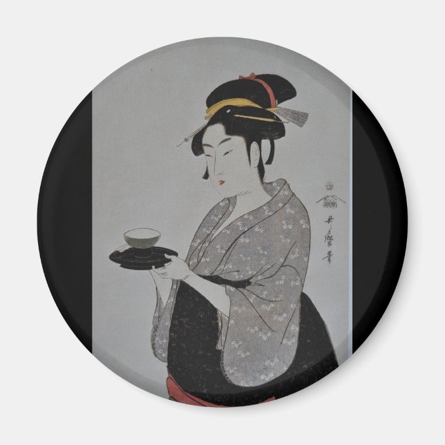 Ancient Japansk målningscirca 1793 Magnet (Framsidan)