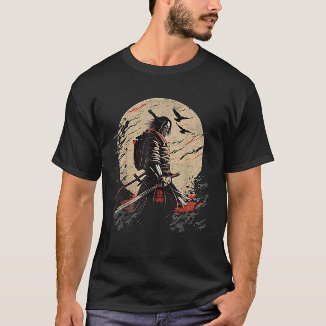 Ancient Japansk Samurai Bushido Code Warrior Gift T Shirt (Framsida)