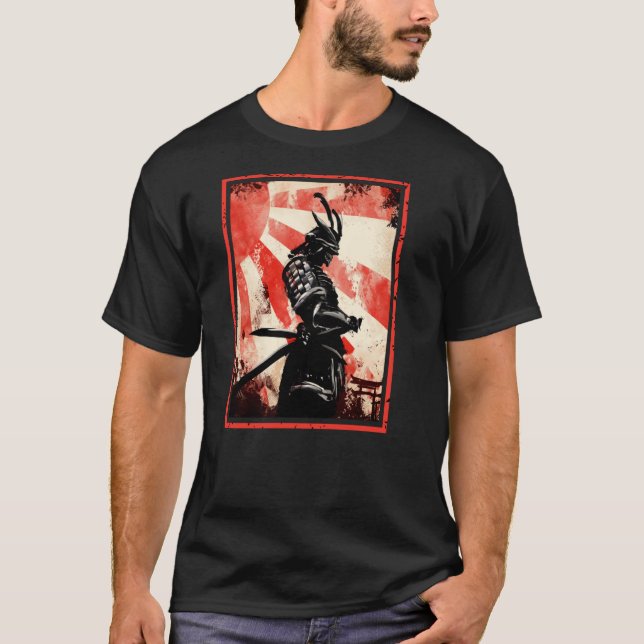 Ancient Japanska Samurai Bushido Ronin Asian Armor T Shirt (Framsida)