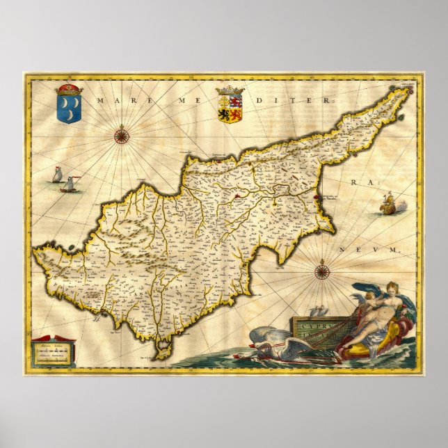 Ancient Karta i Cypern Poster (Framsidan)