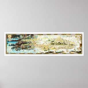 Ancient Karta i Fairyland av Bernard Sleigh Poster