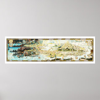 Ancient Karta i Fairyland av Bernard Sleigh Poster