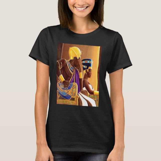 Ancient Kemet 2 Egyptian Royalty Pharaoh och hans  T Shirt (Framsida)