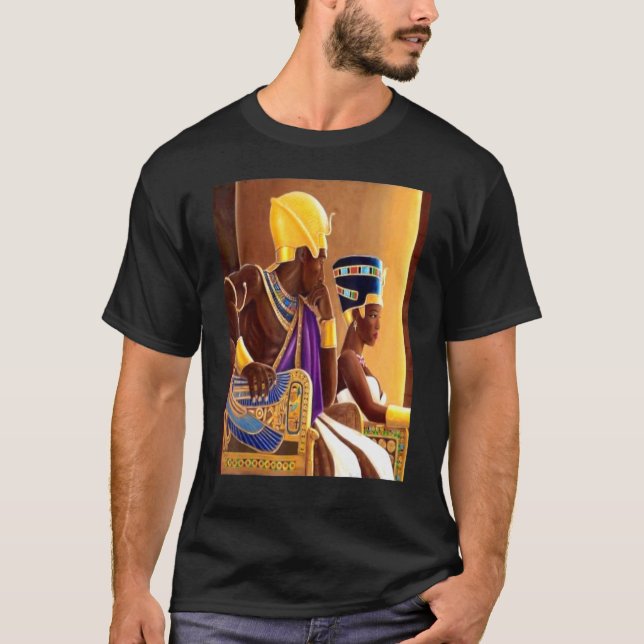 Ancient Kemet 2 Egyptian Royalty Pharaoh och hans  T Shirt (Framsida)