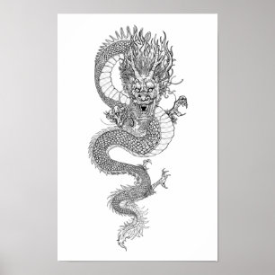 Ancient kinesisk drake poster