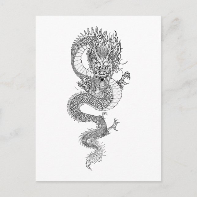 Ancient kinesisk drake vykort (Framsida)