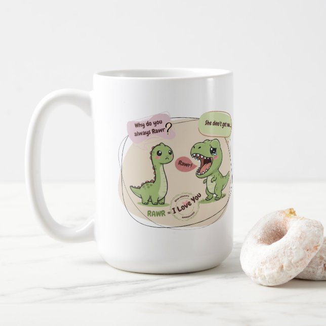 Ancient love language. 🦖☕✨ kaffemugg (Med munk)