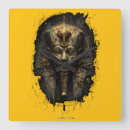 Ancient Malice Egyptian Pharaoh Black Fyrkantig Klocka