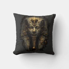 Ancient Malice Egyptian Pharaoh Black Throw Pillow Kudde