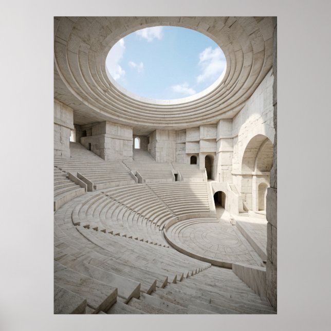Ancient Marble Amphitheater Sky Poster (Framsidan)