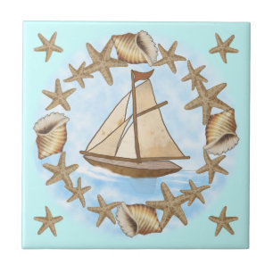 Ancient Mariner sailboat Tile Kakelplatta