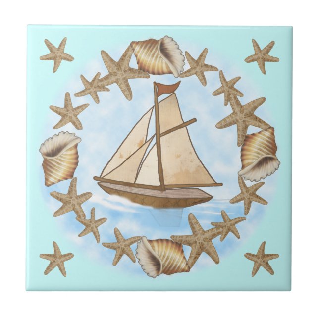 Ancient Mariner sailboat Tile Kakelplatta (Framsidan)